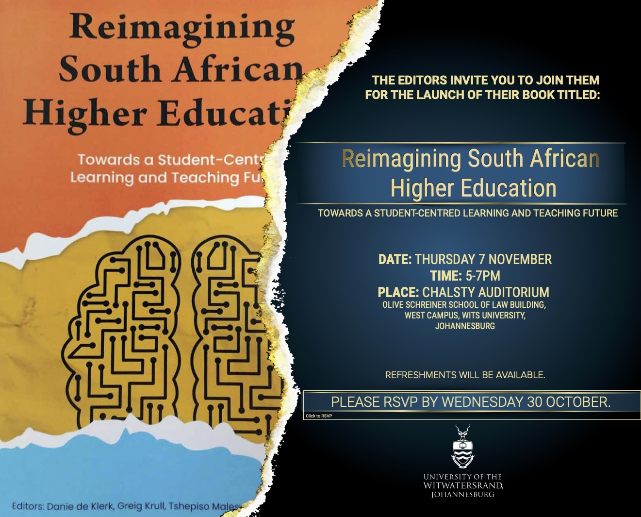Book Launch Invitation - Reimagining South African Higher Education